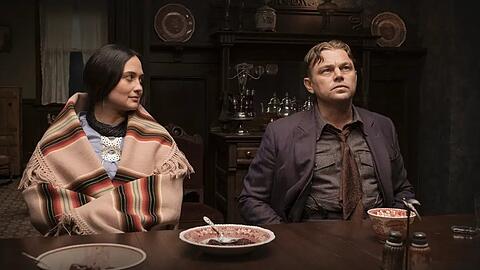 Lily Gladstone und Leonardo DiCaprio in "Killers of the Flower Moon".