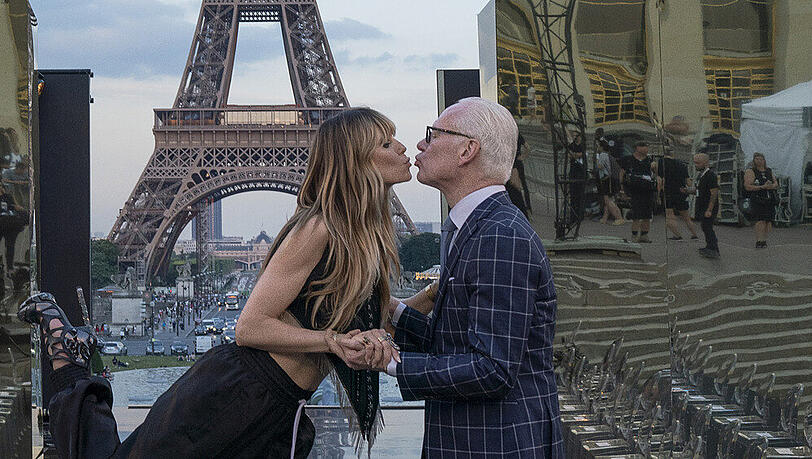 Wiedervereint für "Making the Cut": Heidi Klum und Tim Gunn. Wiedervereint für "Making the Cut": Heidi Klum und Tim Gunn.