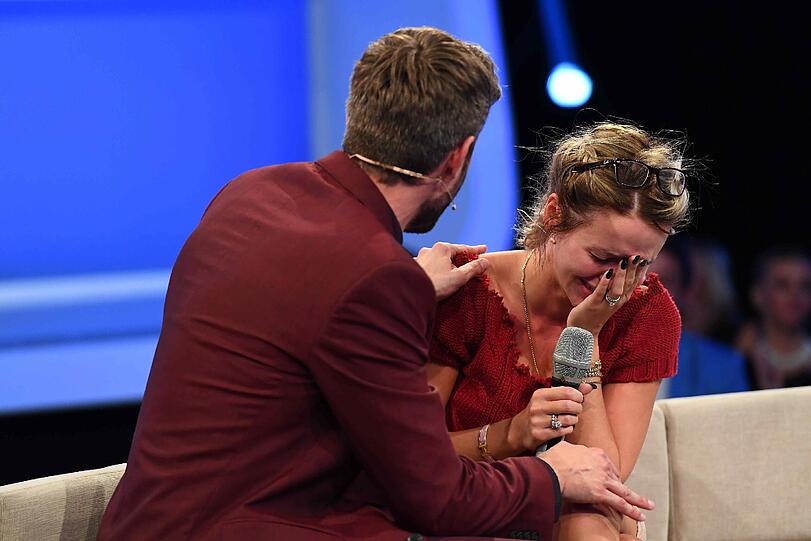 Tränen für den zweiten Platz: Die Emotionen überwältigen Cathy Lugner im Studio.