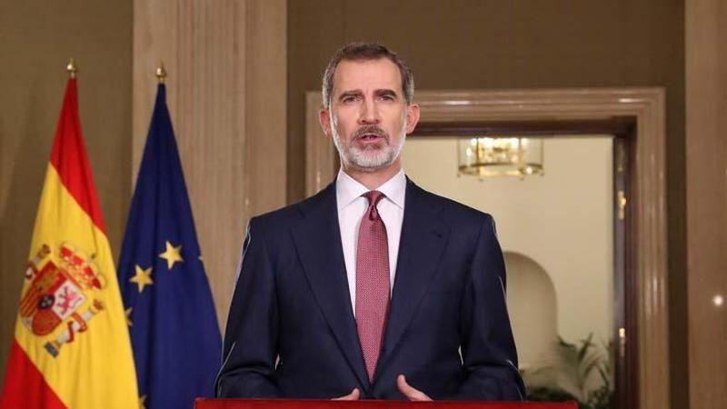 Spaniens König Felipe VI. wendet sich in einer Fernsehansprache an die Nation.