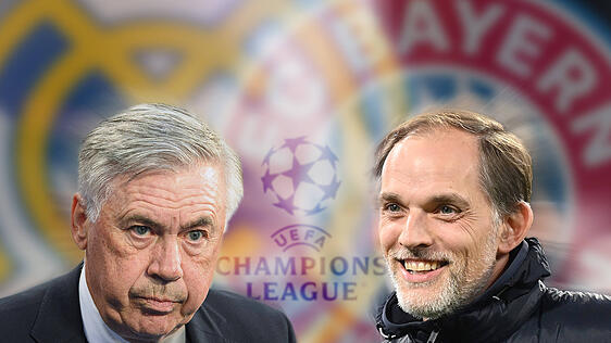 Bayern-Trainer Thomas Tuchel trifft auf Real Madrid mit Carlo Ancelotti.