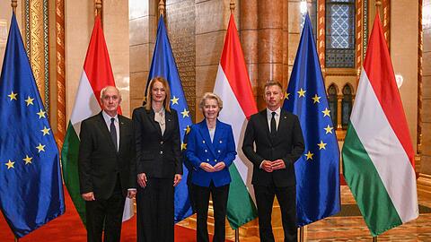 Ungarns Ministerpr&auml;sident Peter Magyar feierte den 70. Gedenktag der Revolte von 1956 mit G&auml;sten die EU-Kommissionspr&auml;sidentin Ursula von der Leyen.