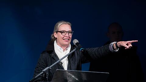 AfD-Bundesvorsitzende Alice Weidel spricht bei einer Wahlkampf-Schlussveranstaltung.