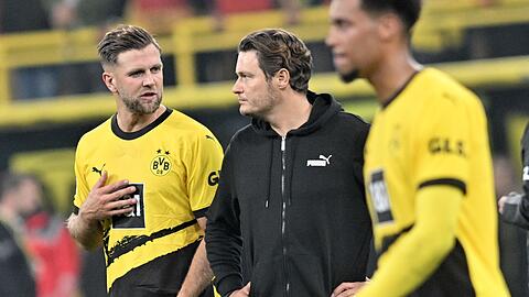 Frustriert: BVB-Coach Edin Terzic (M) und Neuzugang Niclas Füllkrug.