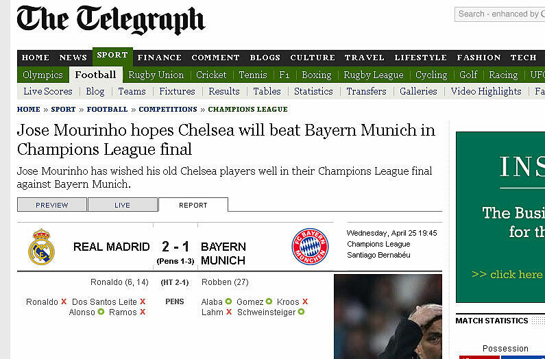 Die englische Presse ist schon ganz auf das bevorstehende Finale gegen Chealsea fixiert.