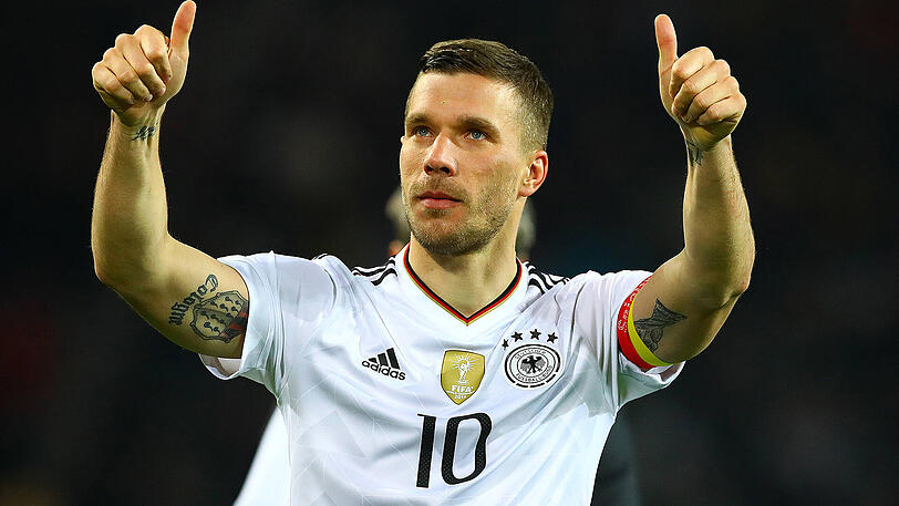 Lukas Podolski bei seiner Verabschiedung aus der Nationalmannschaft.
