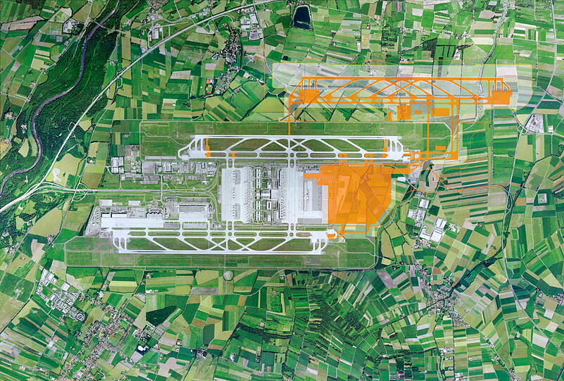 Die dritte Start- und Landebahn soll oberhalb der heutigen Anlage gebaut werden.
