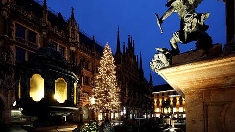 Der traditionelle Christbaum auf dem Marienplatz wird auch dieses Jahr beleuchtet. (Archivbild)