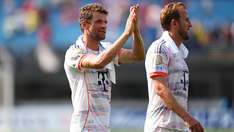 Thomas Müller (li.) könnte gegen Flamengo sein letztes Spiel im Bayern-Dress haben. Thomas Müller (li.) könnte gegen Flamengo sein letztes Spiel im Bayern-Dress haben.