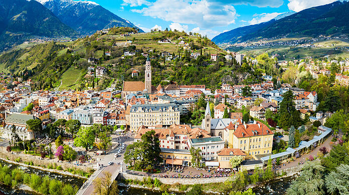 Die ganze Schönheit von Meran - mit Blick von oben.