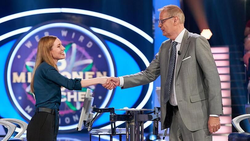Laura Harbig und Günther Jauch bei "Wer wird Millionär?".