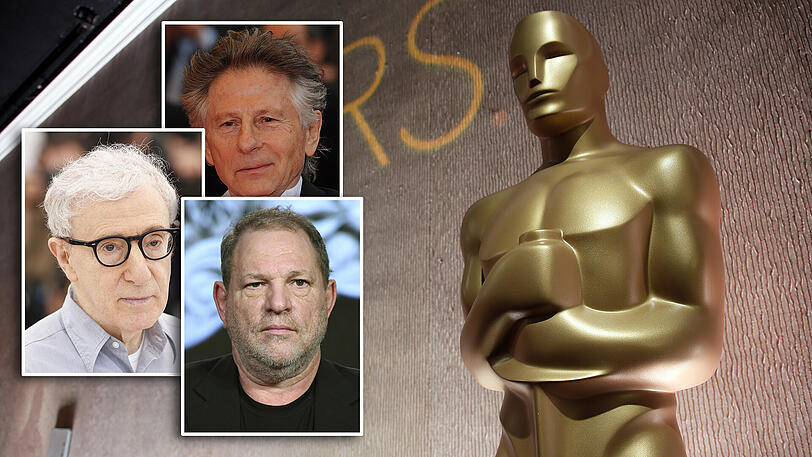 Harvey Weinstein (vorne) muss gehen, Woody Allen (l.) und Roman Polanski (hinten) nicht. Aber wieso?