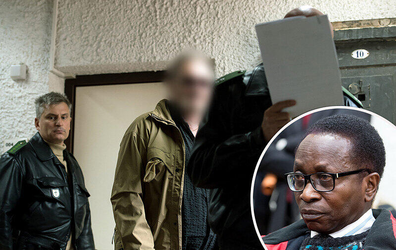 Der 74-jährige Rentner wurde am Montagabend wegen Volksverhetzung gegen Pfarrer Ndjimbi-Tshiendeim (kleines Bild) verurteilt.