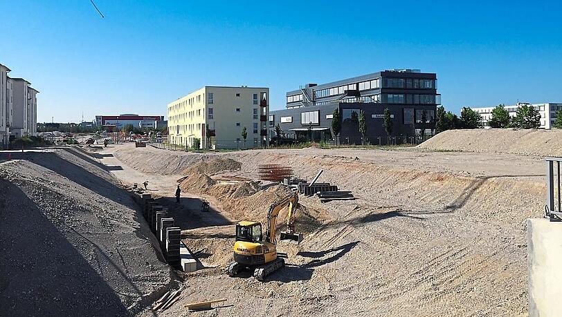 In Freiham wird teilweise schon gebaut. In Freiham wird teilweise schon gebaut.
