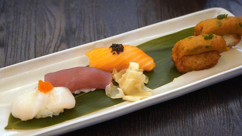 2. Gang: Sushi-Zusammenstellung.