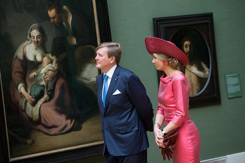Königin Maxima und Willem-Alexander der Niederlande besuchen am Mittwochmorgen die Alte Pinakothek in München.