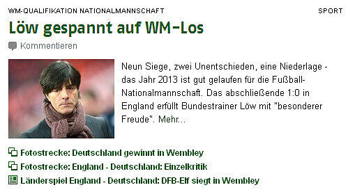Die Frankfurter Rundschau zieht Bilanz über das DFB-Jahr 2013.