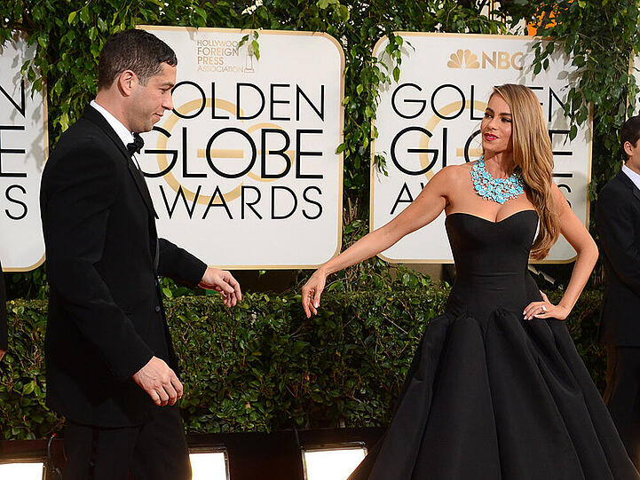 Reichen sie sich nochmal die Hand? Nick Loeb und Sofia Vergara als Paar bei den Golden Globes 2014