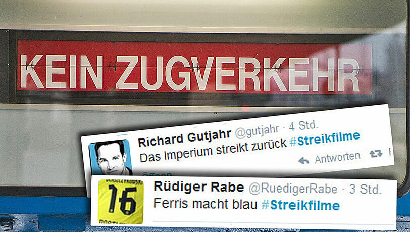 #Streikfilme: Die Bahn-Fahrer machen sich auf Twitter über den Streik am Dienstag lustig. #Streikfilme: Die Bahn-Fahrer machen sich auf Twitter über den Streik am Dienstag lustig.
