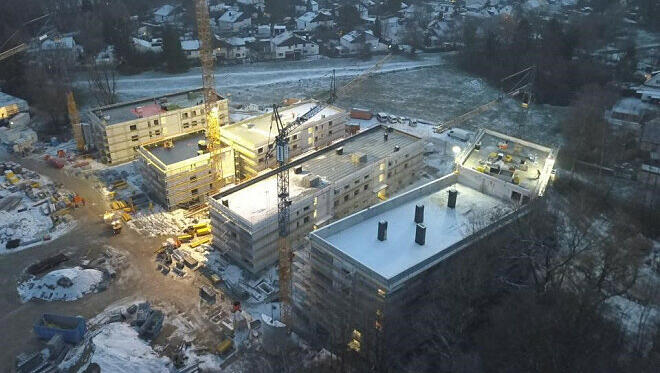 Das GWG-Großprojekt mit 155 Wohnungen, zwei Kindertagesstätten und 167 Stellplätzen.
