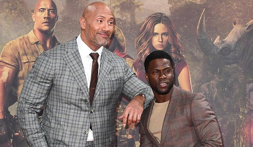 Dwayne Johnson und Kevin Hart genießen es, ihre Filme bei Premieren dem Publikum persönlich vorzustellen.