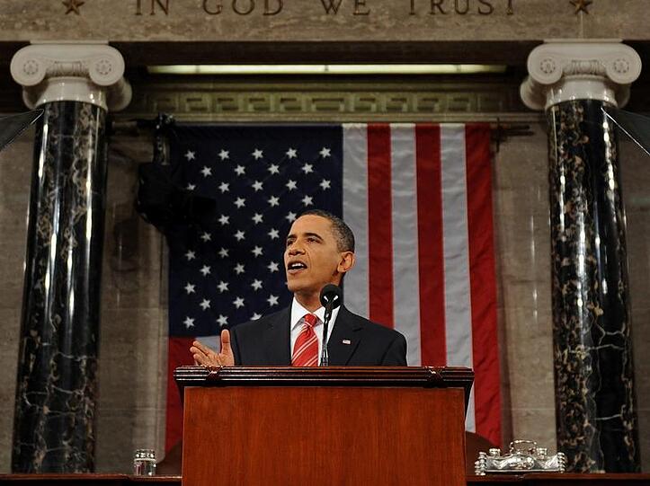 Barack Obama bei seiner Rede im Kongress