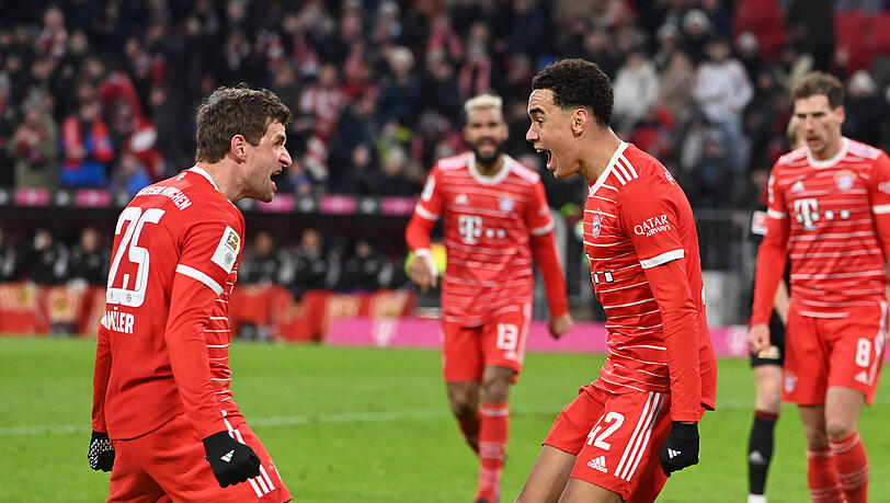 Happy Birthday: An seinem 20. Geburtstag traf Jamal Musiala gegen Union Berlin zum 3:0-Endstand. Happy Birthday: An seinem 20. Geburtstag traf Jamal Musiala gegen Union Berlin zum 3:0-Endstand.