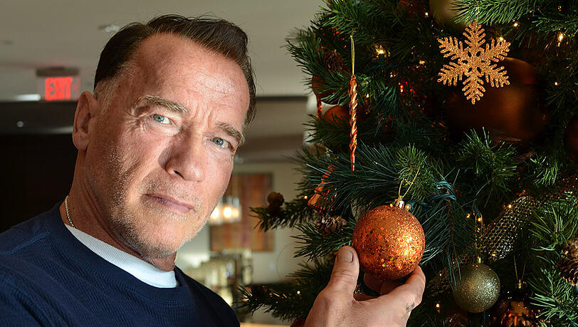 Bei Arnold Schwarzenegger ist nun mal alles eine Nummer größer: Der Weihnachtsbaum in Arnies Haus ragt vier Meter in die Höhe. Bei Arnold Schwarzenegger ist nun mal alles eine Nummer größer: Der Weihnachtsbaum in Arnies Haus ragt vier Meter in die Höhe.