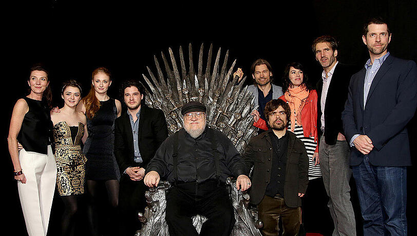 "Game of Thrones"-Schöpfer George RR Martin und ein Teil der Darsteller "Game of Thrones"-Schöpfer George RR Martin und ein Teil der Darsteller