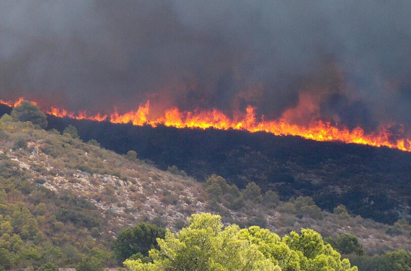 An der spanischen Costa Blanca frisst sich seit Sonntag ein katastrophales Feuer durch ein ausgetrocknetes Waldgebiet und lässt ganze Wohnviertel in Flammen aufgehen.
