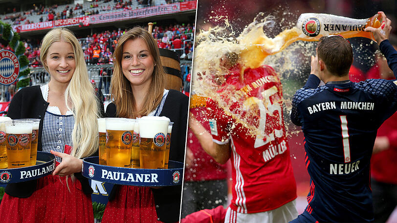 Die "Paulas" verteilen Freibier für die Fans.