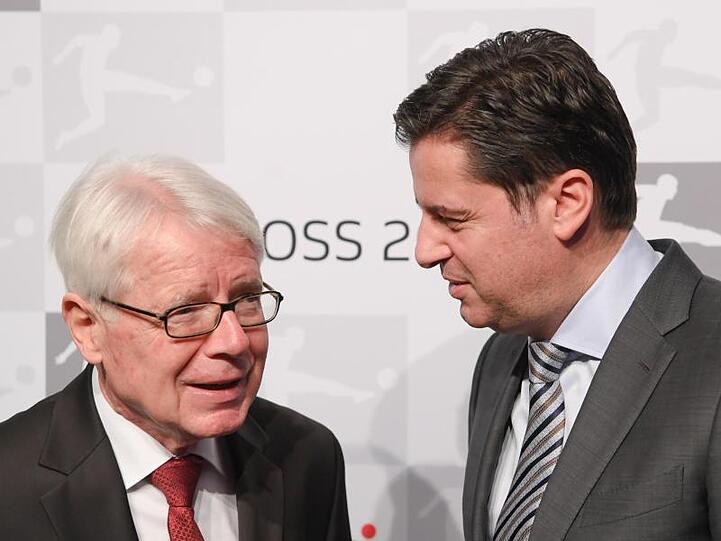 Reinhard Rauball (l) und Christian Seifert sprechen sich für einen hauptamtlichen DFB-Präsidenten aus.