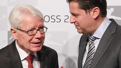 Reinhard Rauball (l) und Christian Seifert sprechen sich für einen hauptamtlichen DFB-Präsidenten aus.