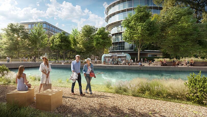 Heute kennen die meisten Münchner den Tucherpark bloß vom Namen her. Dort stehen hauptsächlich Bürogebäude und selbst die sind inzwischen leer. Doch es gibt spannende Pläne für das Areal.