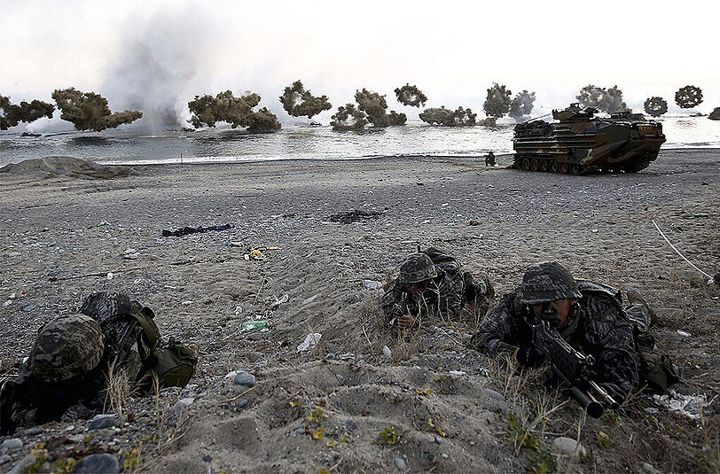 Südkoreanische Soldaten während einer Militärübung. (Archivbild)