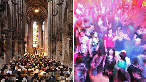 Beide gut besucht: die christmette in der Lorenzkirche und die Weihnachts-Partys in Nürnberger Discos. Beide gut besucht: die christmette in der Lorenzkirche und die Weihnachts-Partys in Nürnberger Discos.