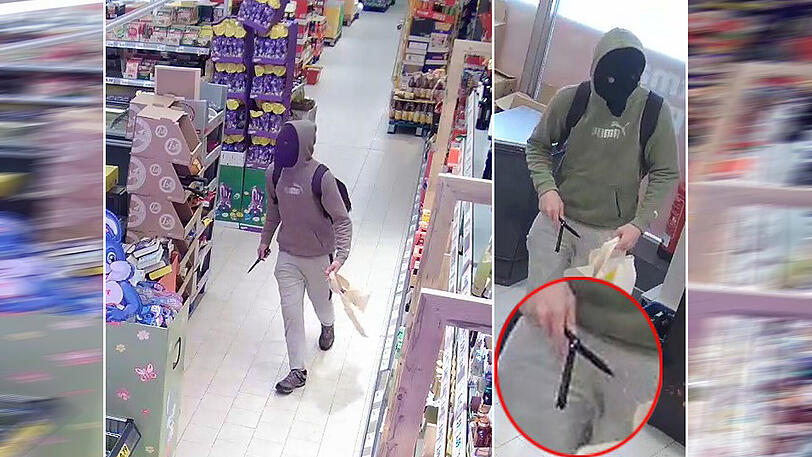 Die Überwachungskamera nahm den Täter auf. Wer kennt diesen Mann?