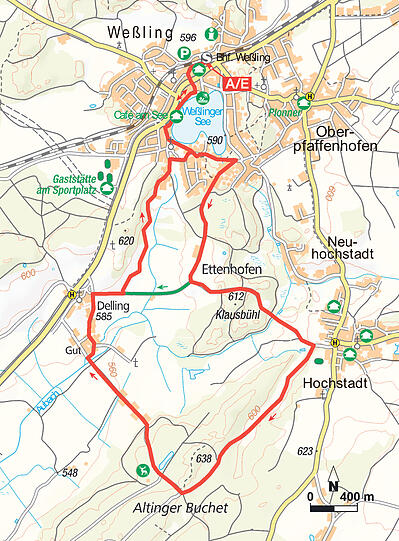 Karte Tour 2: Zu Fuss durch das Aubachtal
