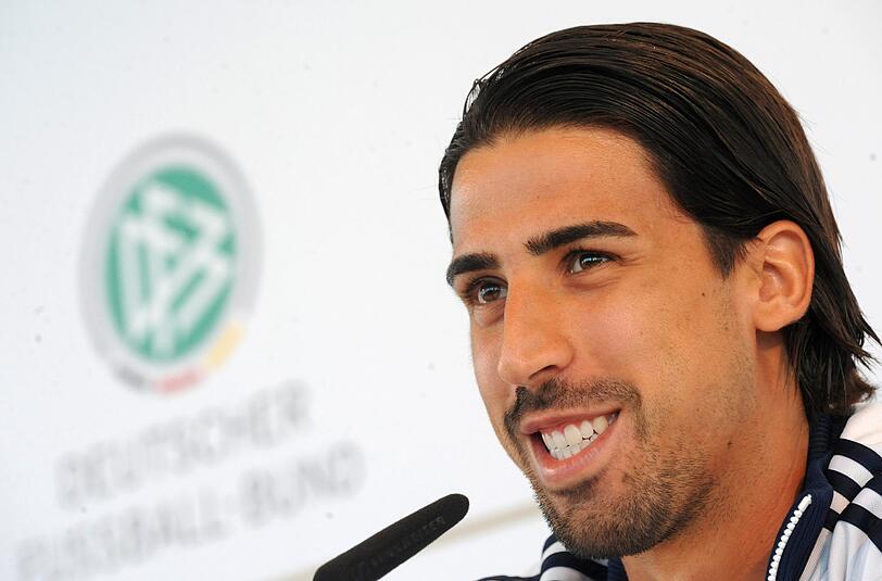Nationalspieler Sami Khedira bei der Pressekonferenz des DFB am 3.September in München.