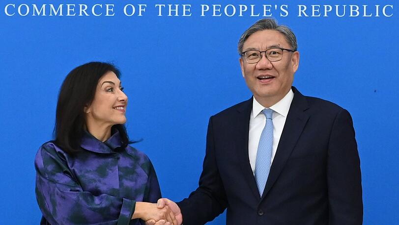 Wirtschaftsministerin Reiche traf Chinas Handelsminister Wang. Wirtschaftsministerin Reiche traf Chinas Handelsminister Wang.