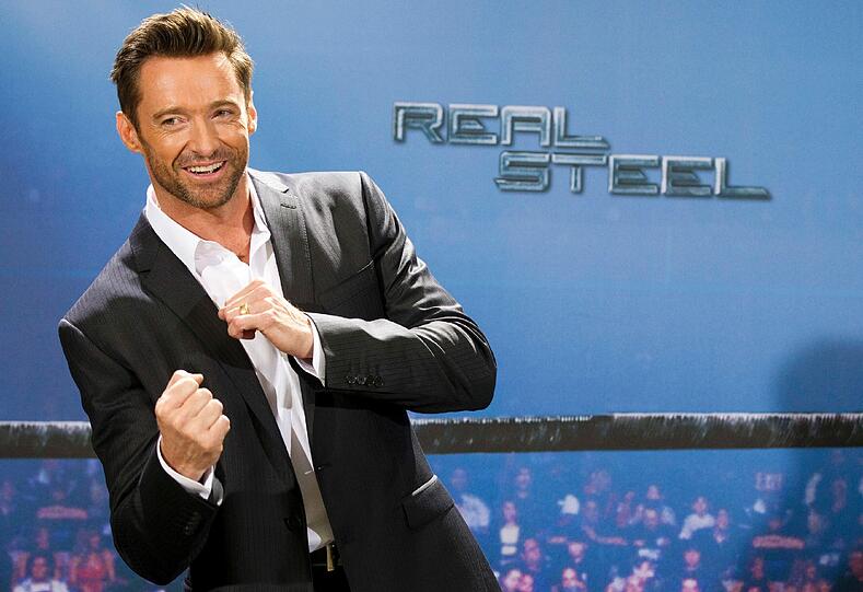 Hugh Jackman in München: Der Superstar stellt seinen neuen Film "Real Steel" vor.