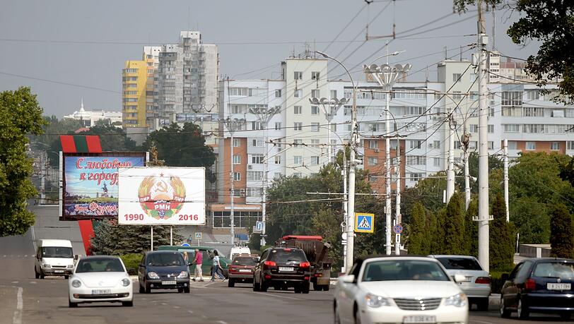 Straßenszene in Tiraspol.
