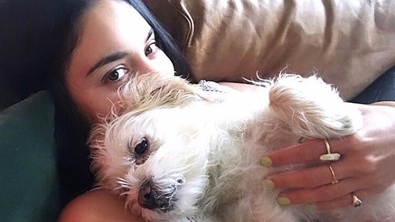 Vanessa Hudgens beim Schmusen mit Hündin Darla