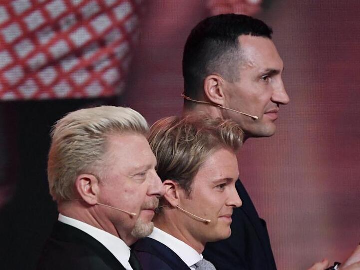 Boris Becker (l-r), Nico Rosberg und Wladimir Klitschko bei "Ein Herz für Kinder".