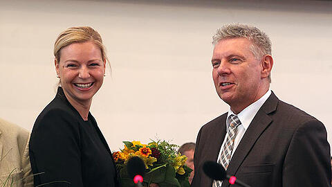 Die neue Umwelt-Chefin Stephanie Jacobs mit OB Dieter Reiter.