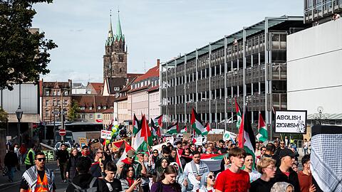 Auf einem der Schilder auf der propalästinensischen Demo steht "Abolish Zionism" ("Abschaffung des Zionismus").