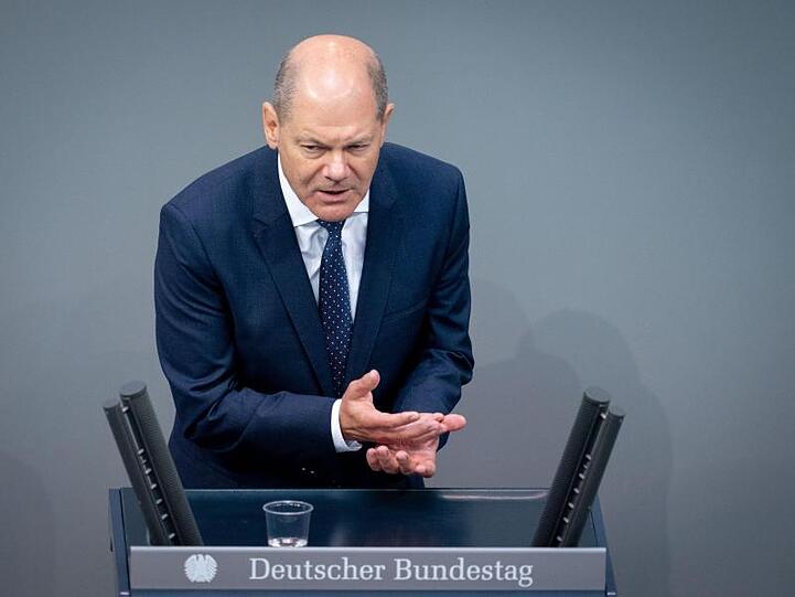 Finanzminister Olaf Scholz (SPD) bei der Debatte um die Verabschiedung des zweiten Nachtragshaushalts und der Grundrente im Bundestag.