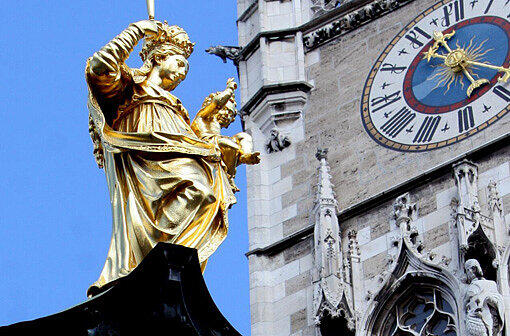 Die Mariensäule auf dem Marienplatz