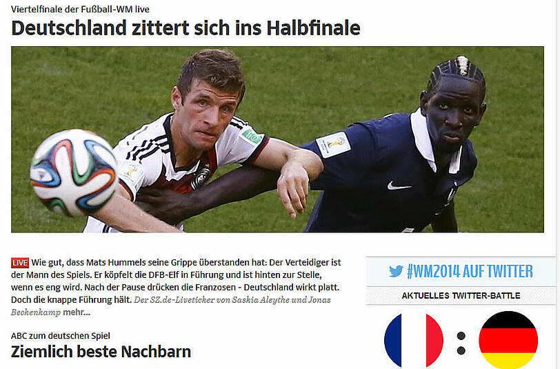 Die "Süddeustche Zeitung" hat um Deutschland bis zum Schluß "gezittert".