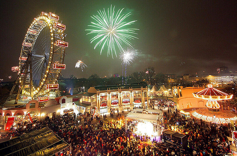 Jahreswechsel am Wiener Prater.